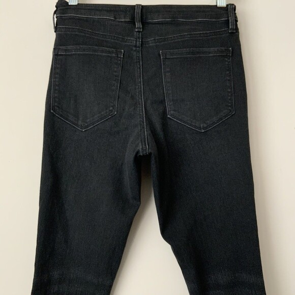 Athleta Sculptek Jeans Black Ultra Skinny Moto Zip Hem 6 - Picture 10 of 12